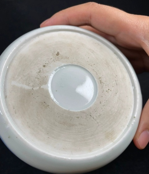 古玩陶瓷日本明治青花山水人物香爐真品鑒賞圖