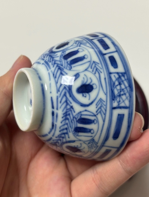 古玩陶瓷青花龍鳳紋茶碗真品鑒賞圖