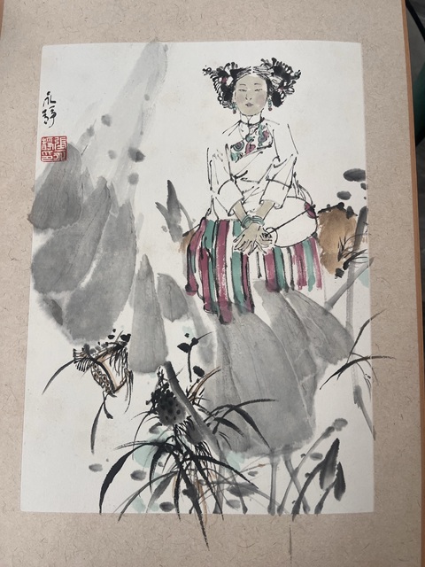 古玩字畫永靜款寫意人物真品鑒賞圖