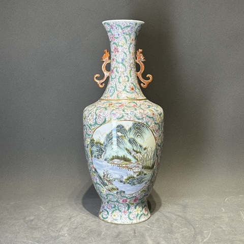 古玩陶瓷粉彩瓶真品鑒賞圖