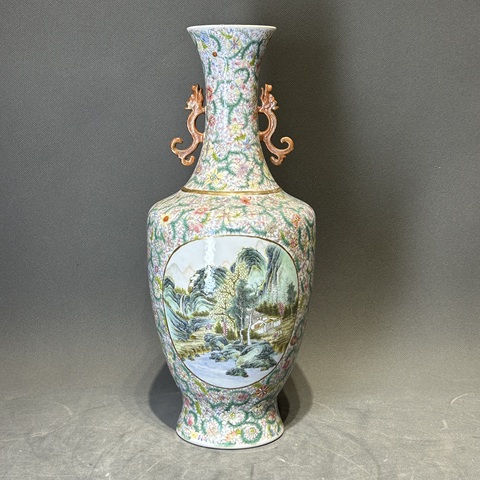 古玩陶瓷粉彩瓶真品鑒賞圖