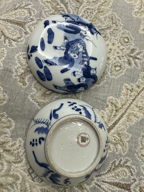 古玩陶瓷青花嬰戲圖印盒真品鑒賞圖