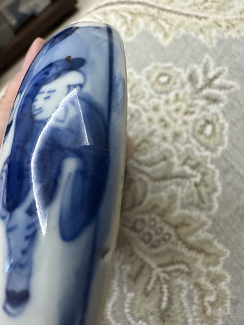古玩陶瓷青花嬰戲圖印盒真品鑒賞圖