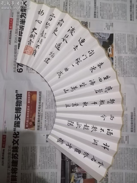 古玩字畫史樹青款行書扇面真品鑒賞圖