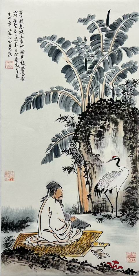 古玩字畫琴鶴書香真品鑒賞圖