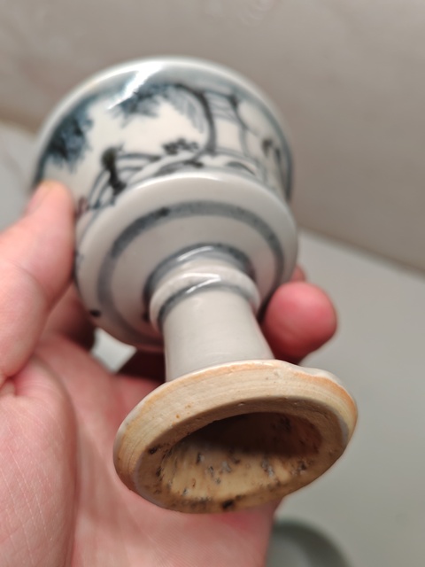 古玩陶瓷明代中期高足杯真品鑒賞圖