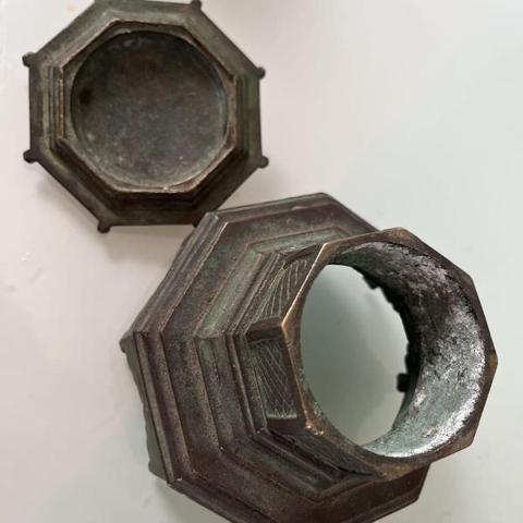 古玩銅器銅院燈擺件真品鑒賞圖