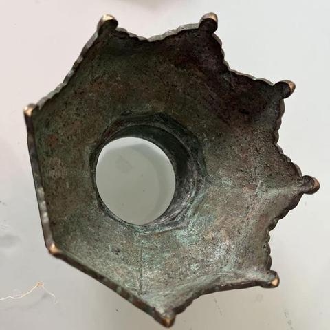 古玩銅器銅院燈擺件真品鑒賞圖