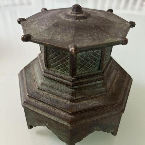 古玩銅器銅院燈擺件真品鑒賞圖