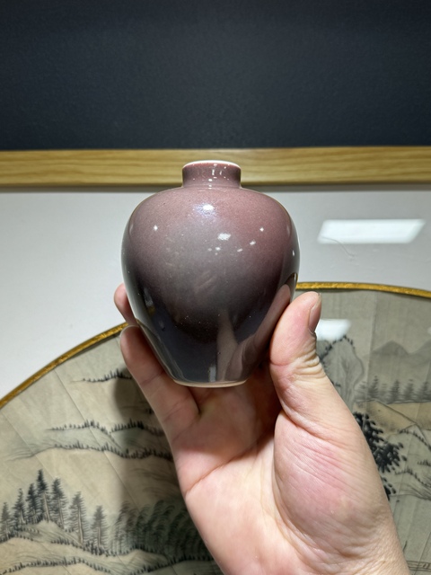 古玩陶瓷豇豆紅釉罐真品鑒賞圖