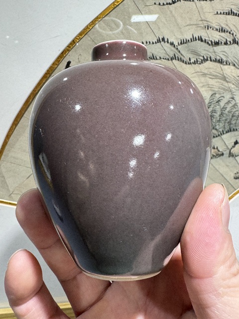 古玩陶瓷豇豆紅釉罐真品鑒賞圖