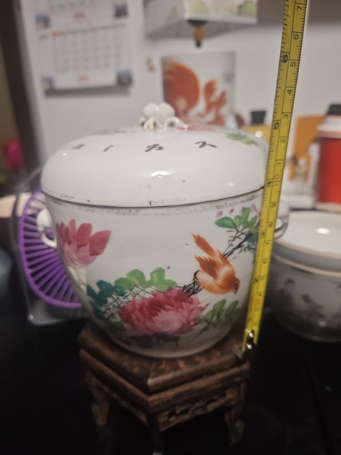 古玩陶瓷清末民初花鳥詩(shī)文初淺絳彩蓋罐拍賣,當(dāng)前價(jià)格588元