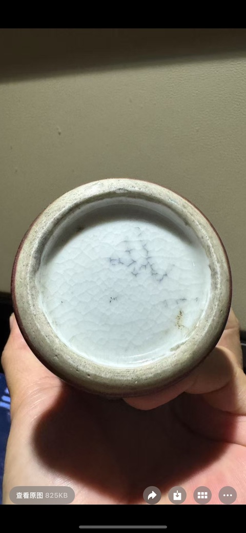 古玩陶瓷紅釉觀音瓶真品鑒賞圖