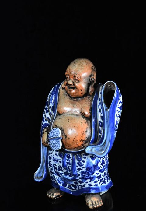 古玩陶瓷青花人物塑像真品鑒賞圖