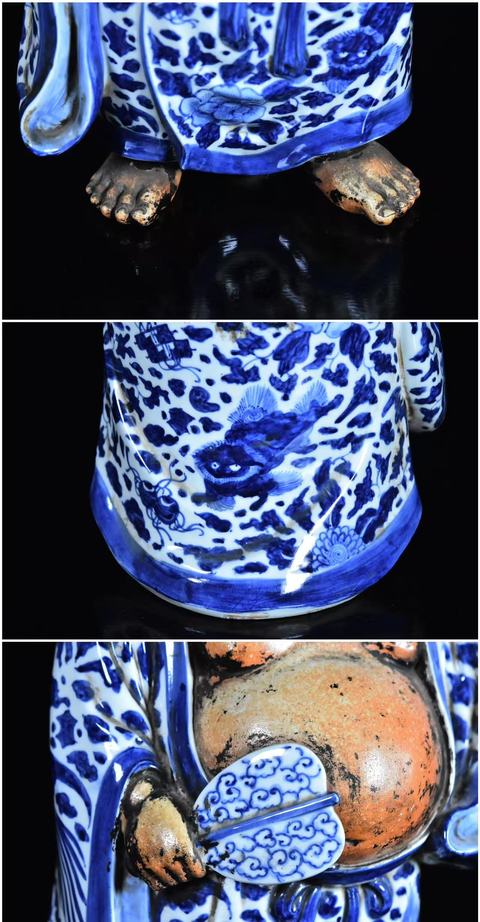 古玩陶瓷青花人物塑像真品鑒賞圖