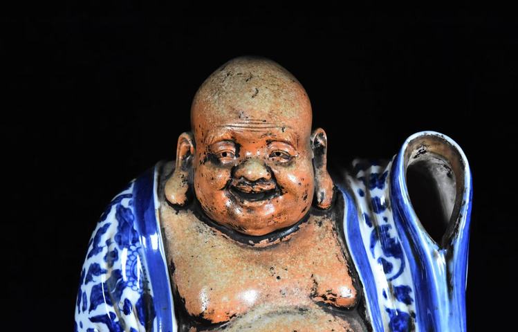 古玩陶瓷青花人物塑像真品鑒賞圖
