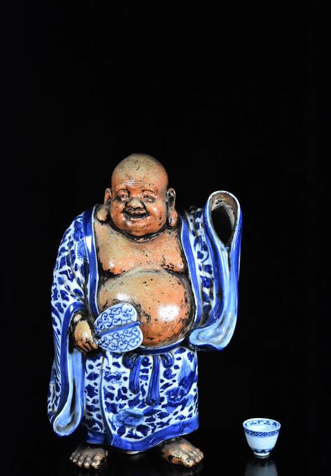 古玩陶瓷青花人物塑像真品鑒賞圖