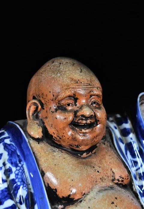 古玩陶瓷青花人物塑像真品鑒賞圖