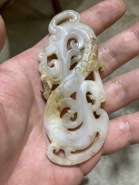 古玩玉器做舊仿古“龍鳳紋佩”真品鑒賞圖