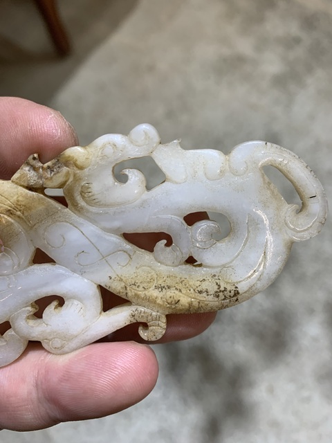 古玩玉器做舊仿古“龍鳳紋佩”真品鑒賞圖
