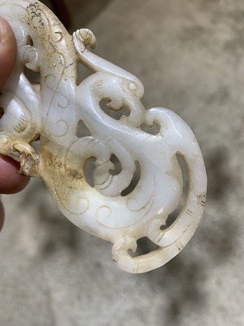 古玩玉器做舊仿古“龍鳳紋佩”真品鑒賞圖