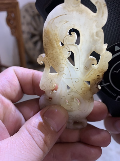 古玩玉器做舊仿古“龍鳳紋佩”真品鑒賞圖