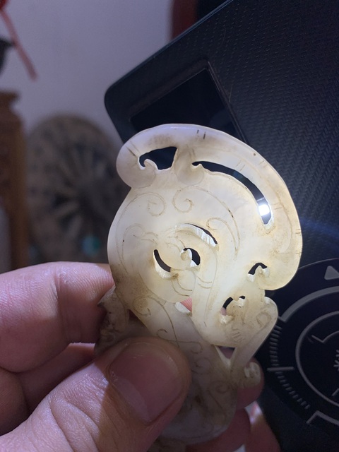 古玩玉器做舊仿古“龍鳳紋佩”真品鑒賞圖