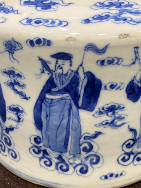 古玩陶瓷青花八仙人物提梁壺真品鑒賞圖