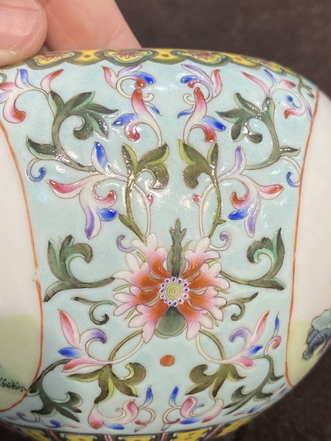 古玩陶瓷粉彩人物故事水洗真品鑒賞圖