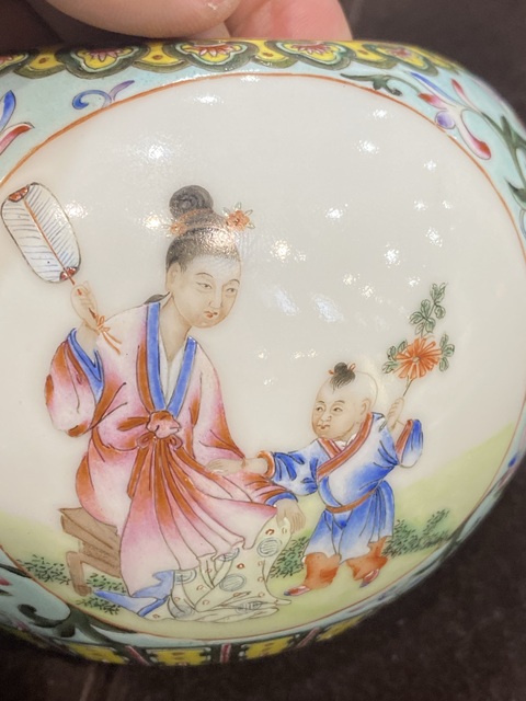 古玩陶瓷粉彩人物故事水洗真品鑒賞圖
