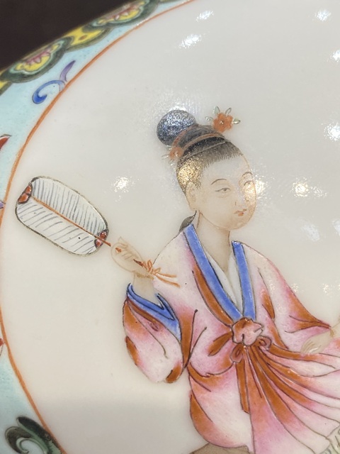 古玩陶瓷粉彩人物故事水洗真品鑒賞圖