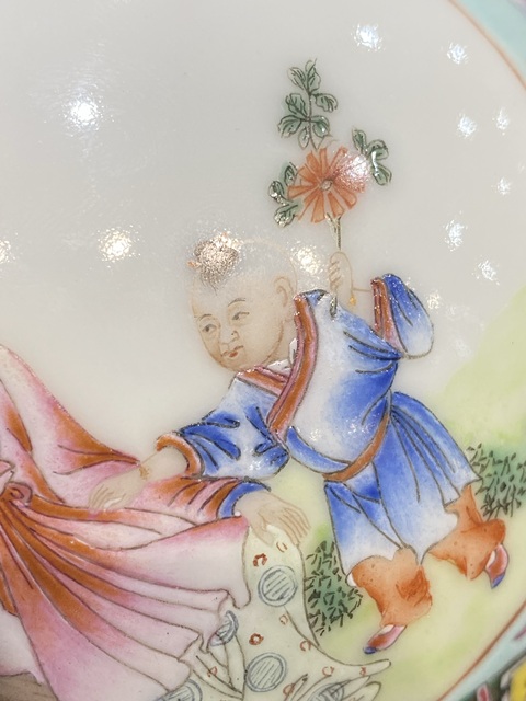 古玩陶瓷粉彩人物故事水洗真品鑒賞圖