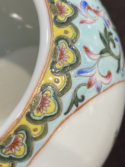 古玩陶瓷粉彩人物故事水洗真品鑒賞圖