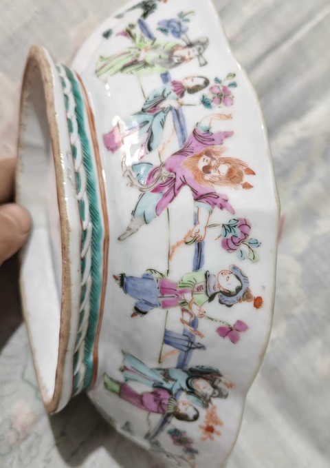 古玩陶瓷粉彩十二花神貢碗真品鑒賞圖
