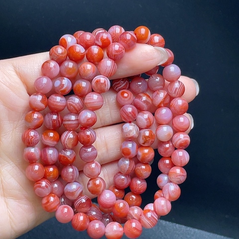 古玩玉器天然南紅瑪瑙珠串(收藏級精品)拍賣,當前價格580元