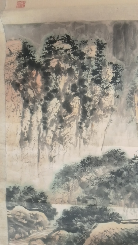 古玩字畫孫大石題張彥青山水拍賣,當前價格12000元