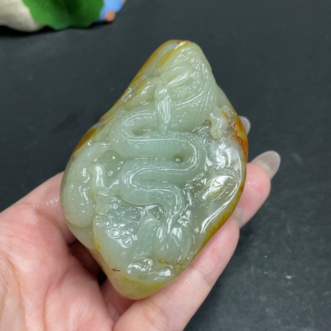 古玩玉器天然和田玉把件真品鑒賞圖