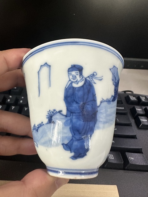 古玩陶瓷人物紋青花鈴鐺杯拍賣,當前價格19888元