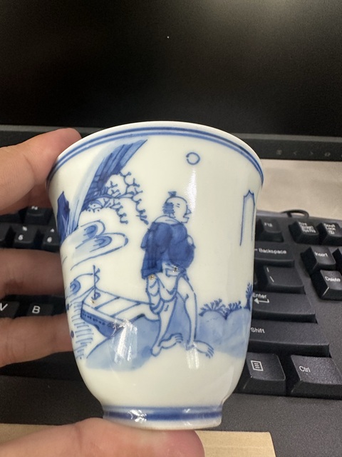 古玩陶瓷人物紋青花鈴鐺杯拍賣,當前價格19888元