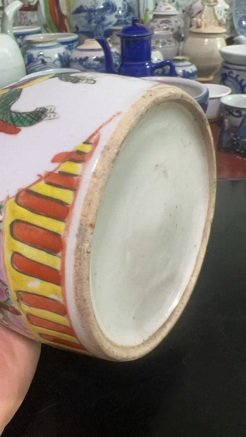 古玩陶瓷粉彩麒麟送子茶壺真品鑒賞圖