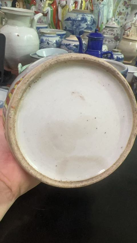 古玩陶瓷粉彩麒麟送子茶壺真品鑒賞圖