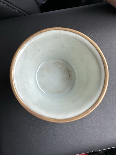 古玩陶瓷明末清初白釉杯真品鑒賞圖