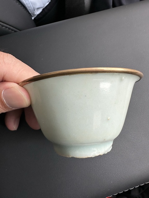 古玩陶瓷明末清初白釉杯真品鑒賞圖