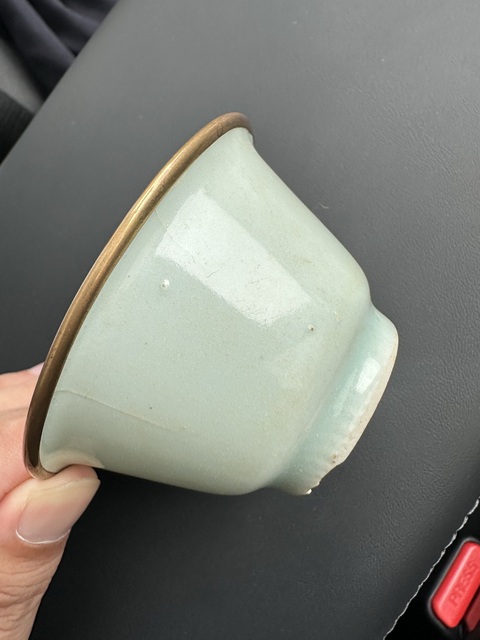 古玩陶瓷明末清初白釉杯真品鑒賞圖