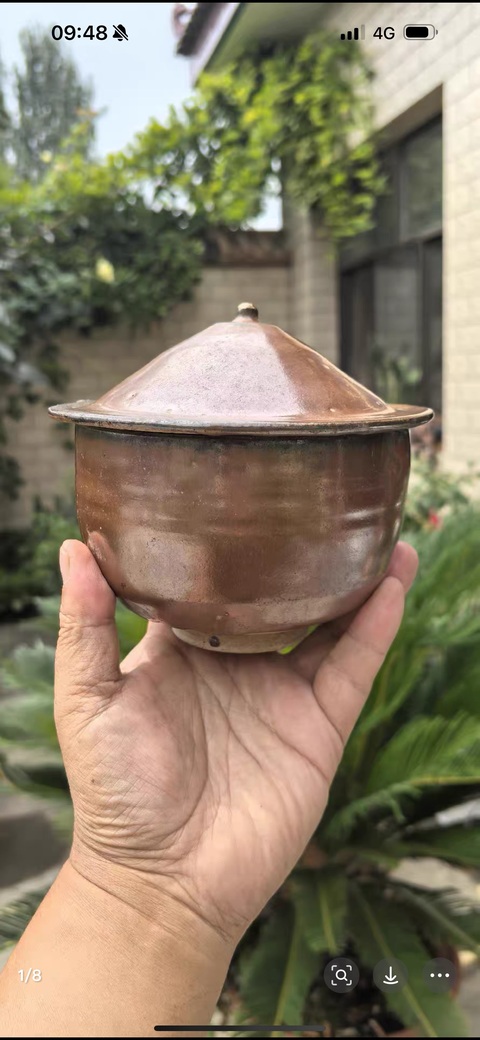 古玩陶瓷紅耀州蓋缽真品鑒賞圖