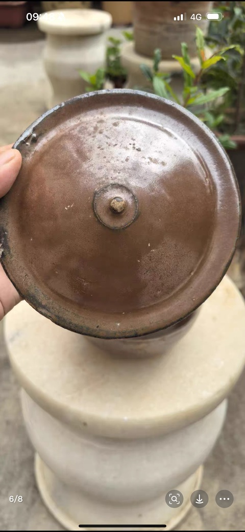 古玩陶瓷紅耀州蓋缽真品鑒賞圖