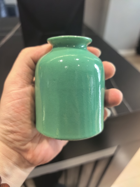 古玩陶瓷晚清松石綠釉水丞拍賣，當(dāng)前價(jià)格3888元