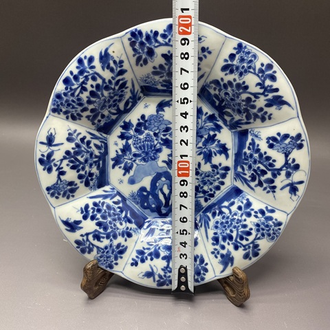 古玩陶瓷花鳥紋青花盤真品鑒賞圖