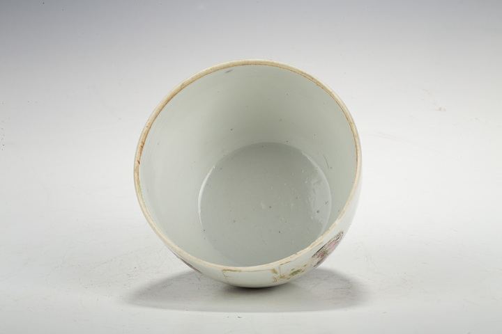 古玩陶瓷清晚·粉彩皮球花紋蓋缸真品鑒賞圖