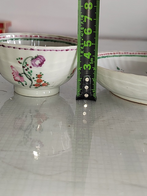古玩陶瓷乾隆廣彩杯盤真品鑒賞圖